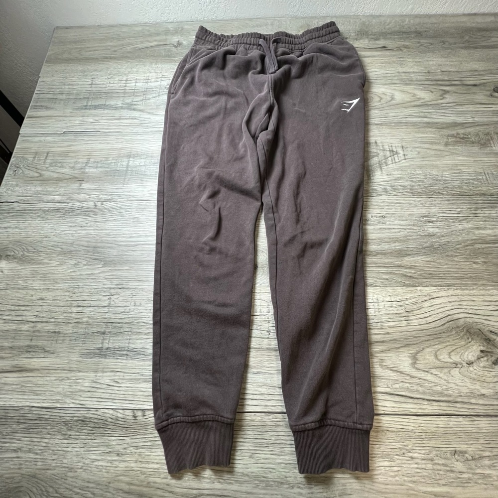 Gymshark Joggers Men Small Brown Fleece Sweatpants Drawstring Athletic A2A4H